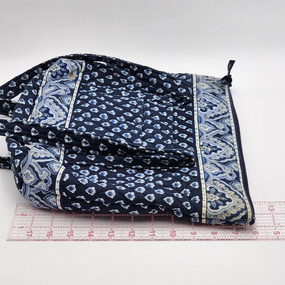 Vera Bradley Vintage 2000s Nantucket Navy Blue Quilted Tote Shoulder Bag - Picture 10 of 12